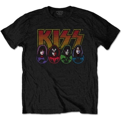 Kiss Tričko Logo, Faces & Icons Black