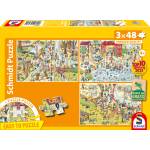 Schmidt Spiele - Puzzle 3x48 Trip to the zoo - 40 - 99 piese