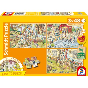 Schmidt Spiele - Puzzle 3x48 Trip to the zoo - 40 - 99 piese