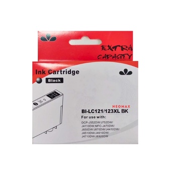 Compatible ГЛАВА ЗА BROTHER DCP J132/J152/J552/J752/J4110/MFC J470/J870/J4410/J4510 - HIGH CAPACITY - Black - LC123BKXL (LC-123BKXL) - PN BI-LC123XLBK - NEOMAX (BI-LC123XLBK)