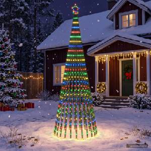 vidaXL LED Коледна Елха 300 см 668 LED светодиода Многоцветен Стомана (42050835)