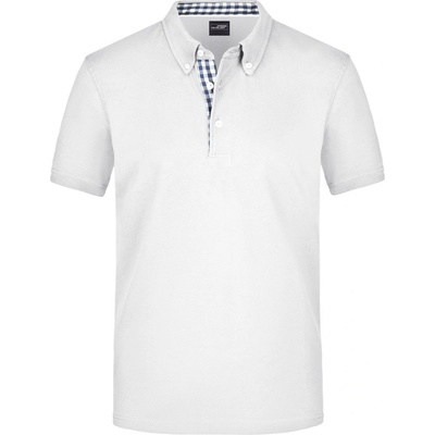 James & Nicholson Daiber elegantná pánska polokošeľa JN964 Bielo-tmavomodro-biela