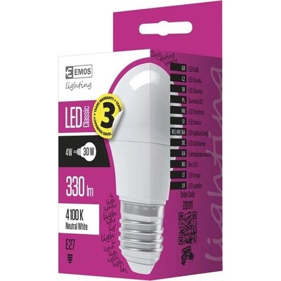 Emos LED žiarovka Classic mini globe 4W E27 neutrálna biela