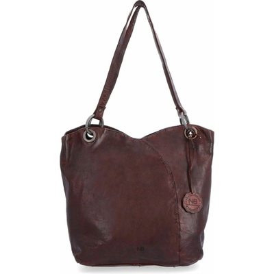Noelia Bolger dámska kožená shopper kabelka vo vintage štýle na rameno bordová 2011