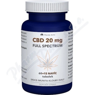 Pharma Activ CBD full spectrum 20 mg 60 + 15 kapsúl