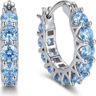 Elanis Jewel Dámské kruhové náušnice Brillance Sandra s blankytně modrými zirkony EJ00746