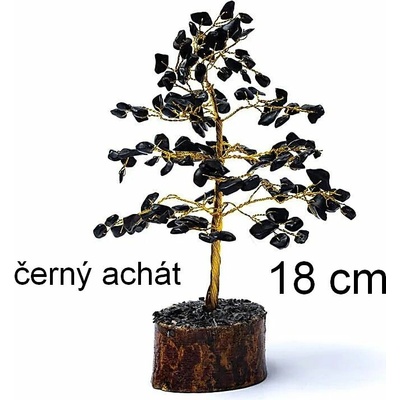 Stromček šťastia ČIERNY ACHÁT 18 cm