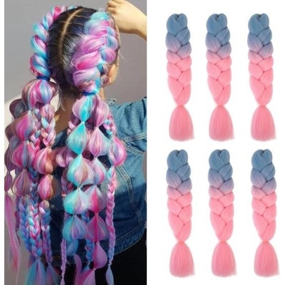 DanseeMeibr Plus vlasové prodloužení, předpjaté zaplétací vlasy, 24 palců, 6 kusů, profesionální