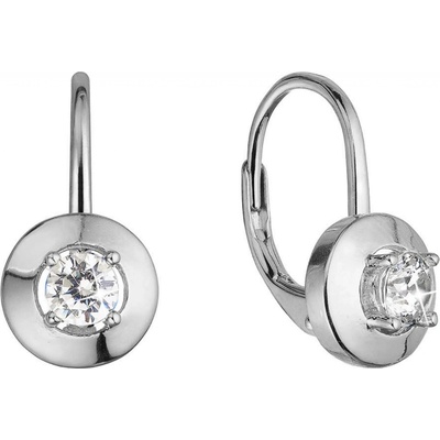 Pavona stříbrné náušnice s bílým zirkonem 11510.1 crystal