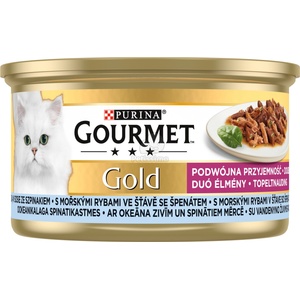 Gourmet Gold Duo Experience 12 x 85 г морски риби в спаначен сос