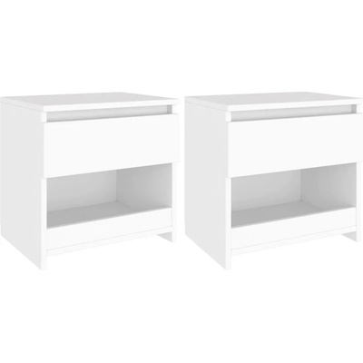 vidaXL Нощни шкафчета, 2 бр, бели, 40x30x39 см, инженерно дърво (803444)