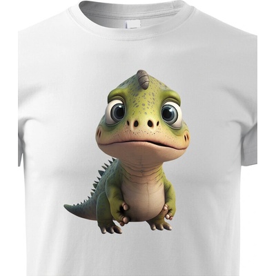 Dětské triko Dinosaurus zelený bílá