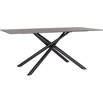 Bizzotto Трапезна маса Arjita, 180x90 см, черна, мраморен ефект (0730337)