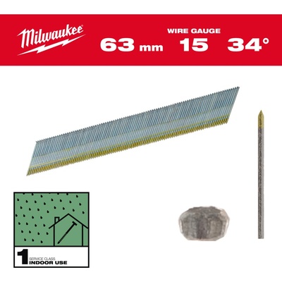MILWAUKEE Hřebíky 15G 34 63 mm G SC1 - 2 200 ks 4932492578