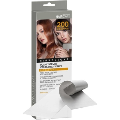 Xanitalia Fólie na melír, ultralehké termické pěnové pásky pro barvení vlasů 200 ks Stříbrná