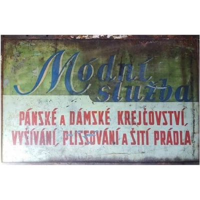 Modní služba - ceduľa 30cm x 20cm Plechová tabuľa