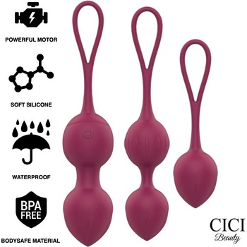 Cici Beauty Premium Silicone 3 Vibrating Kegel Beads Remote Control
