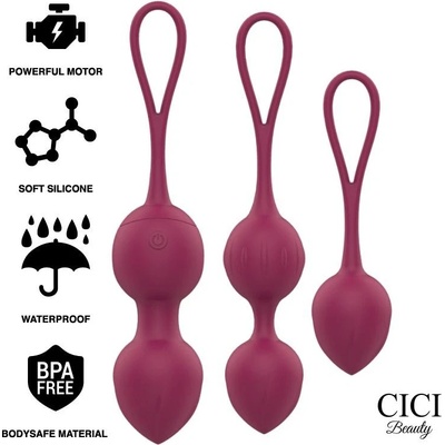 Cici Beauty Premium Silicone 3 Vibrating Kegel Beads Remote Control