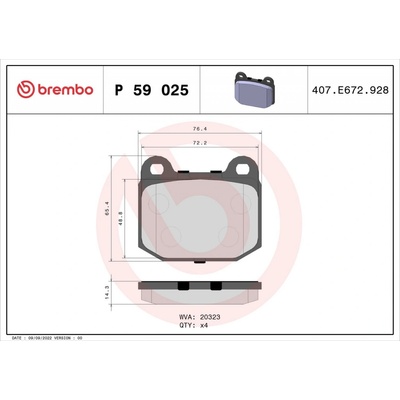 Sada brzdových platničiek kotúčovej brzdy BREMBO PRIME LINE P 59 025