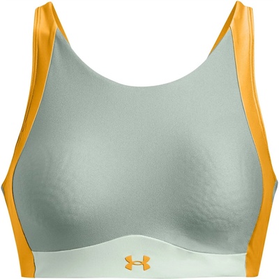 Under Armour Ua Infinity Mid High Neck Shine Bra Medium Impact Sports Womens - Grey