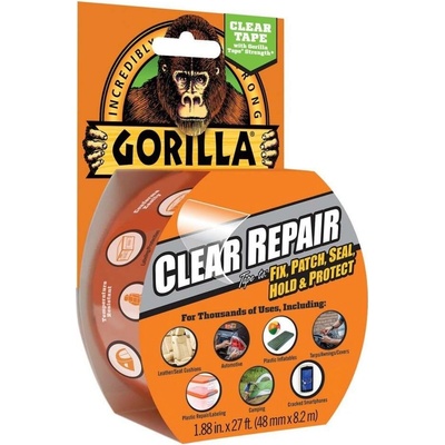 Gorilla Tape Crystal Clear Repair Vodeodolná čistá opravná páska 8,2 m x 48 mm kryšťalovo čistá