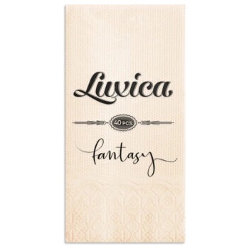 Luxica® Fantasy салфетки Champagne с дискретен релеф и фин бордюр 2 слоя | 40 броя Сгъвка 1/8 (29292299229)