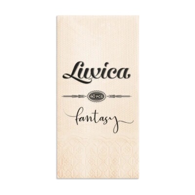 Luxica® Fantasy салфетки Champagne с дискретен релеф и фин бордюр 2 слоя | 40 броя Сгъвка 1/8 (29292299229)