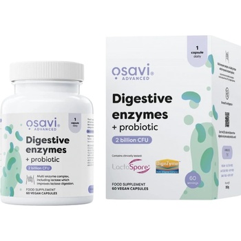 Osavi Digestive Enzymes + Probiotic | Digezyme + LactoSpore [60 капсули]