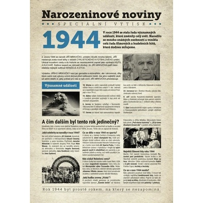 Narozeninové noviny 1944 s vlastním textem a fotografií S fotografií a textem