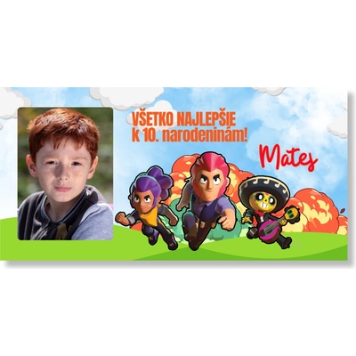 Personal Narodeninový banner s fotkou - Brawl Stars Rozmer banner: 130 x 65 cm