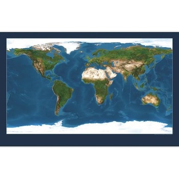 Satelitní nástěnná mapa světa oboustranná 140 x 90 cm - lamino + lišty