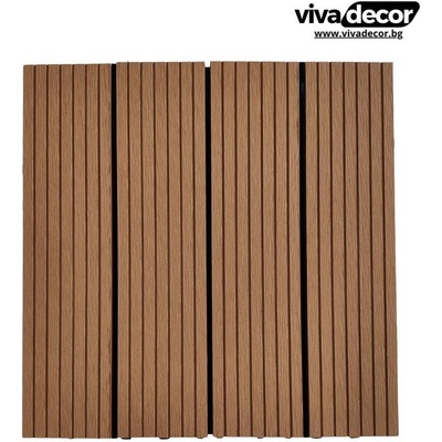 Wpc Декинг | Цвят: Дърво | Размери: 30*30*2, 3см