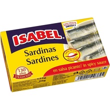 Isabel Sardinky v rostlinném oleji pikantní 125 g