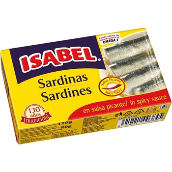 Isabel Sardinky v rostlinném oleji pikantní 125 g
