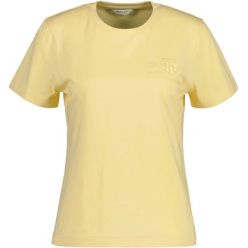 Gant tričko REG TONAL SHIELD SS T SHIRT žltá