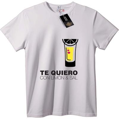 NOONEBRAND Тениска Обичам те с Лимон и Сол - 6XL, Black