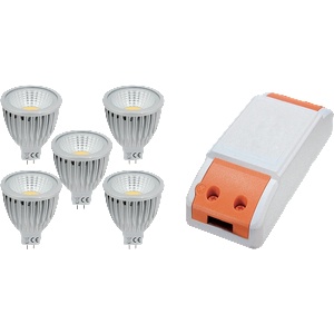 ELMARK КОМПЛЕКТ led ДРАЙВЕР 36w+ 5x led3 5w 4000k mr16 (99set5led572)