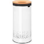 Brabantia Кош за пране 35 л Brabantia стоманен с капаче от корк бял (104367)