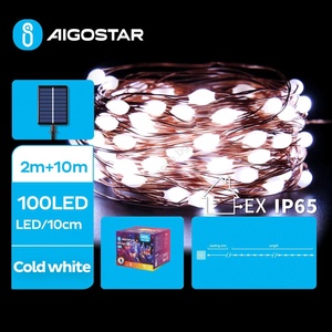 Aigostar - LED соларен коледен гирлянд 100xLED/8 функции 12m IP65 студено бяло (AI1187)