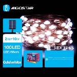 Aigostar - Соларна LED гирлянда 100xLED/8 функции 12m IP65 студено бяло (AI1187)