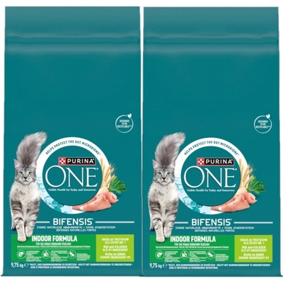 Purina One Indoor Formula s morčacím mäsom a pšenicou 2 x 9,75 kg