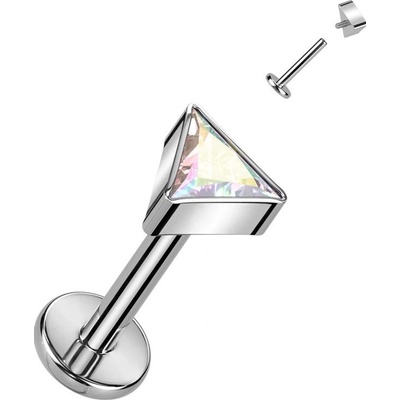 S4U Piercing do brady labreta TITAN trojúhelník (duhová) TIT1261AB-1208