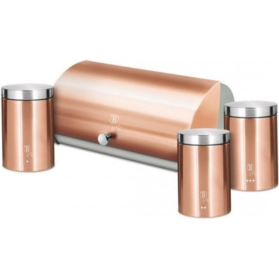 BERLINGERHAUS Chlebovka nerez se sadou 3 ks skladovacích nádob Metallic Line Rose Gold Edition BH-6730