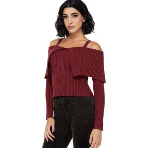 KILLSTAR дамски топ с открити рамене KILLSTAR - Dusk Empress - Red - KSRA013927