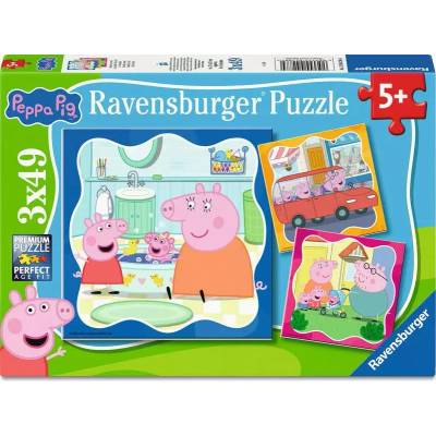 Ravensburger - Puzzle 3x49 Peppa Pig: Family comes first! - 40 - 99 piese