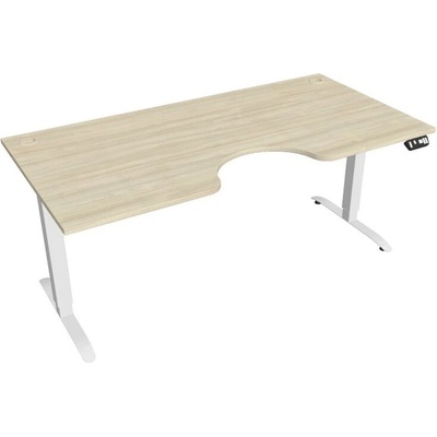 Hobis Office Pro psací stůl Motion MS ERGO 2 Šířka: 180 cm, Barva desky: akát, Barva kovu: bílá RAL 9016 Šířka 120-180 cm / 27 barevných variant