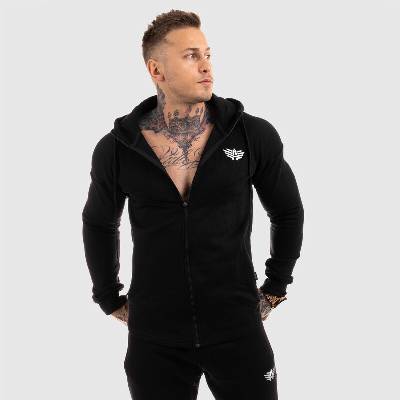 Iron Aesthetics Fitness mikina se zipem ROUND černá