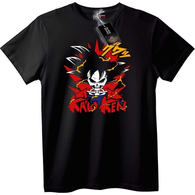 NOONEBRAND Тениска Goku Череп Kaio Ken - 7XL, Black