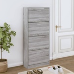 vidaXL Шкаф за обувки, сив сонома, 63x24x147 см, инженерно дърво (342548)