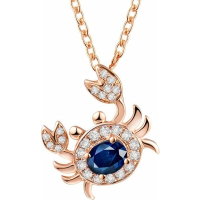 Eppi Přívěsek ve znamení Raka se safírem a diamanty Cangrejo P34127